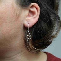 Boucles d'oreilles en argent zigzagant