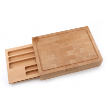 Planche à découper Sabatier International bois de hêtre + tiroir coulissant