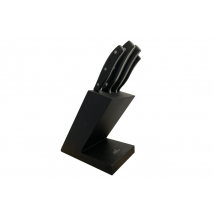 Bloc en bois Sabatier International 4 couteaux inox et ABS noir