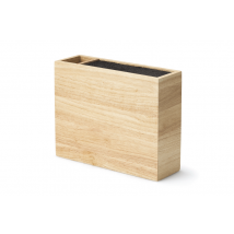 Bloc à couteaux vide Continenta droit en bois d'hévéa + bac à ustensiles
