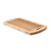 Planche à pain Continenta en bois d'hévéa + grille ramasse-miettes