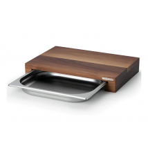 Planche à découper Continenta en bois 39x27cm avec bac en inox Noyer