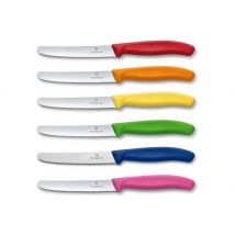 Coffret Victorinox SwissClassic - 6 couteaux de table dentés multicolores