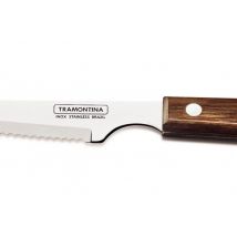 Set de 12 couteaux à steak lame crantée 10cm Tramontina manche marron