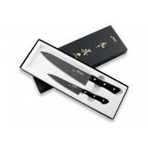 Coffret 2 couteaux japonais MAC Black Universel + Chef lame noire inox 21,5cm