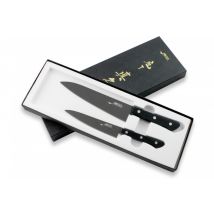 Coffret 2 couteaux japonais MAC Black Universel + Chef en acier inox 18cm