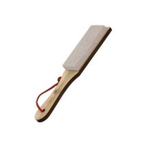 Pierre naturelle d'Arkansas RH PREYDA novaculite gros grains sur raquette bois