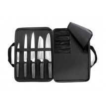 Mallette de couteaux plate Sabatier Trompette Asean tout inox - 5 pièces