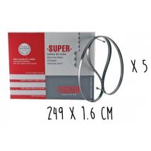 Lot de 5 lames dentées Fischer Super 249x1,6cm pour scie électrique à ruban - acier inox Sandvik