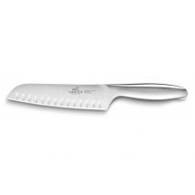 Couteau santoku tout inox Fuso Nitro+ Sabatier - lame 18cm alvéolée acier Sandvik