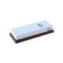 Pierre à aiguiser Taidea double face grains 180 et 600 et support