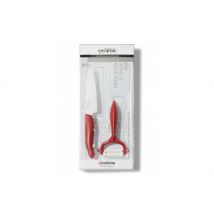 Coffret Kyocera - Couteau d'office 11cm et Éplucheur vertical à manches rouges
