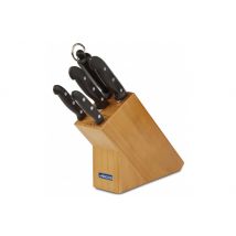 Bloc couteaux en pin Arcos Maitre 4 couteaux et 1 fusil à aiguiser - acier inox Nitrum