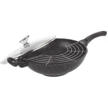 Wok en fonte façon pierre Pradel Excellence Premium 32cm tous feux/induction