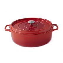 Cocotte ovale rubis Invicta en fonte émaillée robuste 35cm