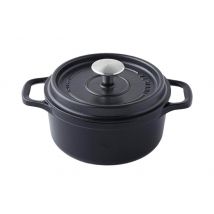 Cocotte ronde noire Invicta en fonte émaillée robuste 28cm