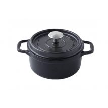 Cocotte ronde Invicta en fonte émaillée tous feux - 18cm Noir