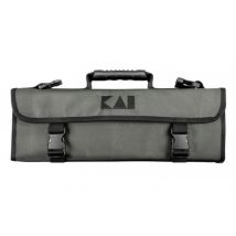 Malette couteaux vide Kaï Shun pour 7 couteaux et accessoires noire et grise