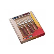 Lot de 6 fourchettes Tramontina Jumbo manches bois polywood rouges