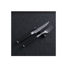 Couteau à steak et fourchette de table Kai haut de gamme en acier damassé