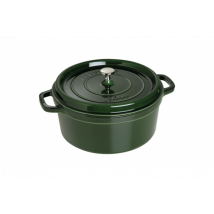 Cocotte ronde STAUB en fonte émaillée vert basilic 24 cm