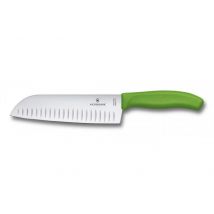 Couteau Santoku Victorinox - lame 17cm alvéolée manche polypropylène vert
