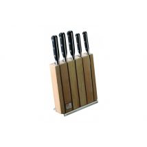 Bloc couteaux Sabatier Trompette - 5 couteaux acier inox et ABS noir
