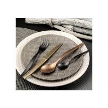Ménagère 16 couverts Lou Laguiole Jet tout inox noir mat finition chic