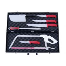 Malette de boucher Bargoin 7 couteaux professionnels manches rouges