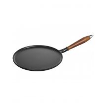 Crêpière STAUB fonte émaillée noire 28cm manche en bois
