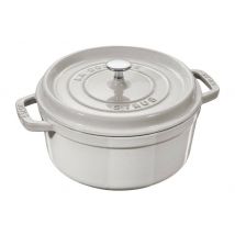 Cocotte en fonte émaillée ronde STAUB truffe blanche 26 cm