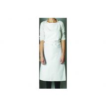 Tablier valet blanc Matfer en toile coton et polyester avec bavette sans poche