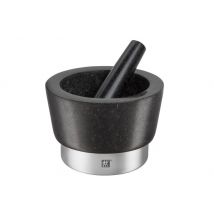 Mortier et pilon Zwilling Spices en granit noir massif - Diamètre 15cm