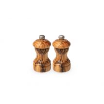 Lot de deux moulins à sel et poivre Peugeot Duo Bistro - bois d'olivier 10cm