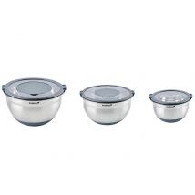 3 bols avec couvercles Mastrad en inox Ø16/20/24cm