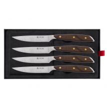 Coffret 4 couteaux à steak Icel lame dentelée 11cm manche en bois