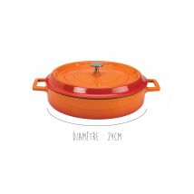Sautoir en fonte émaillée Pentole Agnelli orange avec couvercle