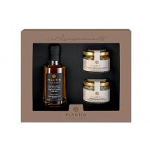 Coffret Plantin Huile et Condiments : huile d'olive à la truffe noire + 2 verrines