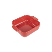 Plat à four individuel carré Peugeot Appolia en céramique rouge - 13cm