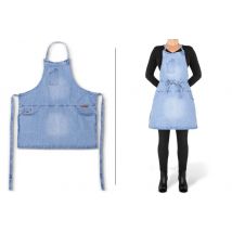Tablier femme DutchDeluxes en coton 5 poches - 66 x 67 cm Bleu