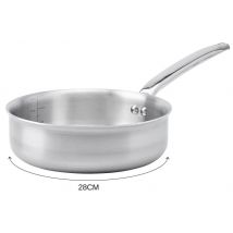 Sauteuse droite inox 18/10 De Buyer Alchimy - conception 3 plis 28 cm