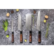 Couteau santoku Sayuto Desert Damas lame martelée 18cm