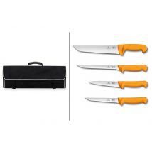 Mallette professionnelle 4 couteaux jaunes Victorinox Swibo - Exclusivité