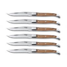 Coffret 6 couteaux à steak Comas Alps acier inox et manche en bois
