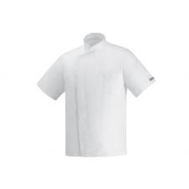 Veste de cuisine manches courtes Egochef Ottavio Air Plus blanche 100% microfibres L