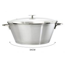 Bassine à confiture en inox Cristel Grande Tablée avec couvercle en verre 34cm