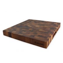 Billot de cuisine Wusaki en noyer damier - 35x35x4cm