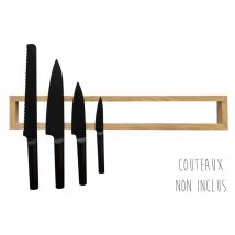 Barre aimantée pour couteaux Clap Design en bois de chêne - Fabrication artisanale