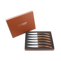 Coffret Laguiole en Aubrac L'Ecir - 6 couteaux de table inox et noyer
