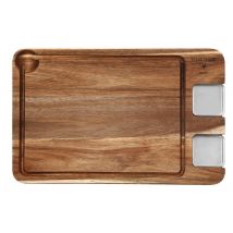 Planche à découper en bois d'acacia Steak Champ 42x27x1,6cm